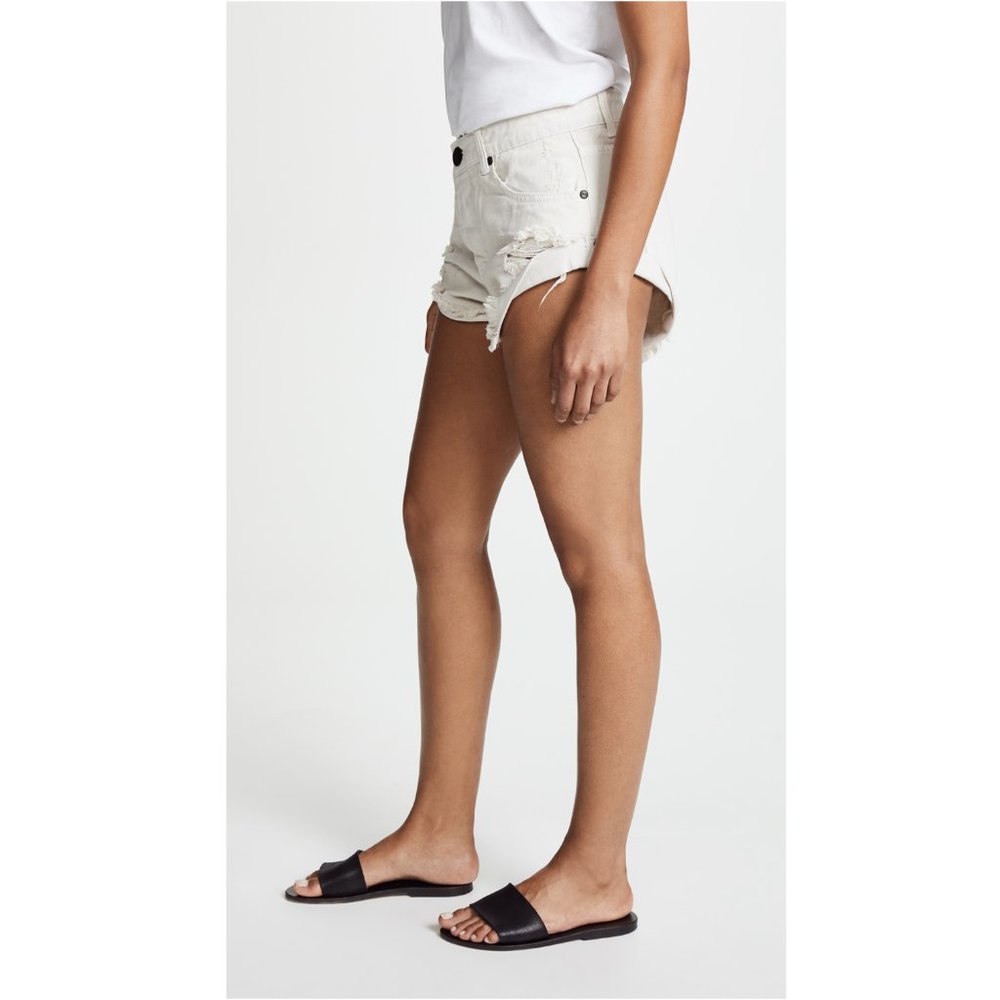 One Teaspoon Worn White Bandit Shorts - Picture 4 of 6